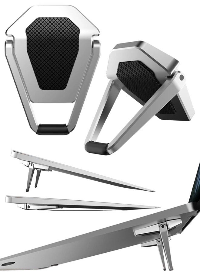 Laptop Stand Portable, Zinc Alloy Laptop Mini Stand, Laptop Riser Invisible, Ergonomic Laptop Stand Cooling Suitable For 12-20 Inches Laptop